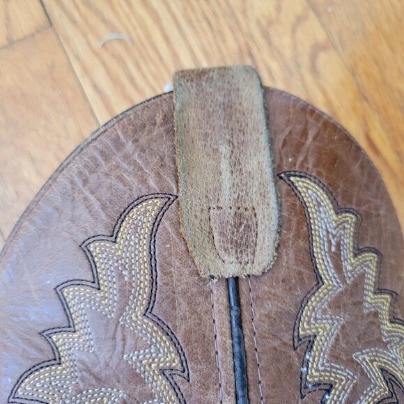 Old West Leather Cowboy Boots 5D Square Toe Western Grunge Womens 6.5 - Picture 13 of 13